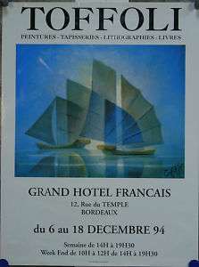   Affiche expo Toffoli Voile voilier Bordeaux 1994
