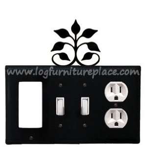  Wrought Iron Leaf Fan Quad GFI/Switch/Switch/Outlet Cover 
