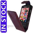PURPLE LEATHER FLIP CASE FOR LG GS290 COOKIE FRESH+FILM