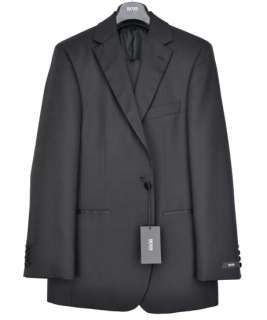 2495 HUGO BOSS Black 3 Piece Wool Tuxedo Suit 36R 46  