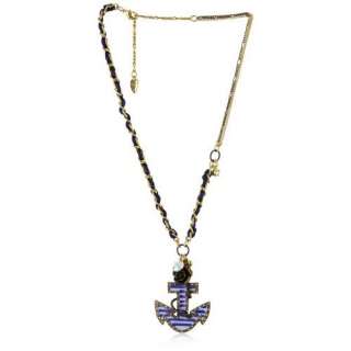  Betsey Johnson In the Navy Anchor Pendant Necklace 