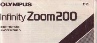 Olympus Infinity Zoom 200 Instruction Manual Original  
