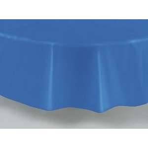 84 Round Royal Blue Plastic Tablecloth 12 Pieces 