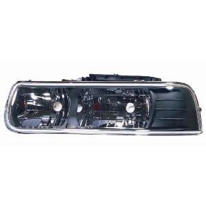  99 02 Chevy Silverado Crystal Clear JDM Black Headlights 