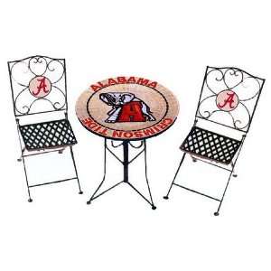  Alabama Crimson Tide Bistro Table and 2 Chairs Sports 