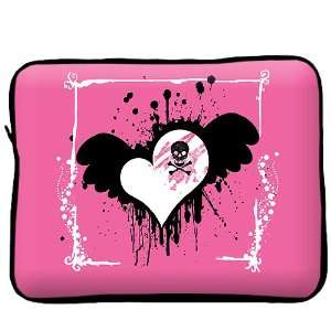 pink skull heart Zip Sleeve Bag Soft Case Cover Ipad case 
