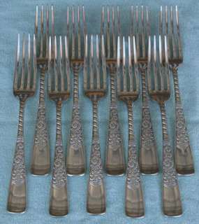 Lot of 10 Forks~ASSYRIAN~1847 Rogers Bros. silverplate~1886  