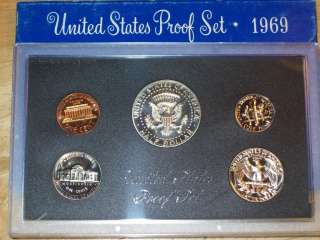 1969 S United States Mint Proof Coin Set (SILVER KENNEDY HALF)  