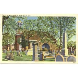 1930s Vintage Postcard Old Swedes Church   Wilmington Delaware