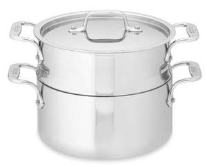   Clad Tri Ply Stainless 3 QT Covered Pan with Steamer Insert Set  