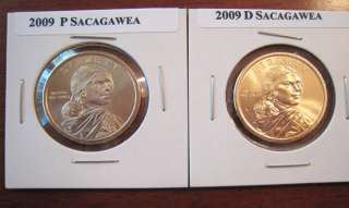 is for two 2009 Sacagawea Native American Uncirculated Golden Dollars 