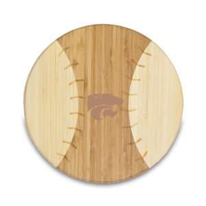 Kansas State   Homerun cutting board is a 12 round x 0.75 board 