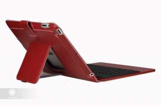 Leather Case+Wireless Bluetooth keyboard for iPad 2 Red  