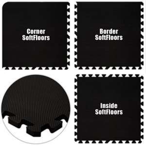  Floor Pad, SoftFloors, Black, 16 x 42 Set, Total Sq. Ft 