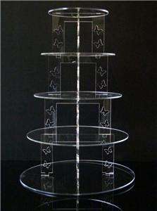 NEW 5 TIER CIRCLE BUTTERFLY CUPCAKE WEDDING CAKE STAND  