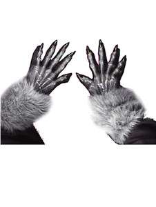 Werewolf Gloves Boys Girls Adults Fur Hands Monster Claws Gray Were 