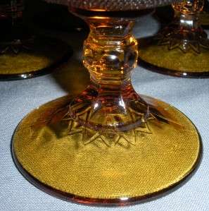 THIS LISTING IS FOR (6) OLD RETRO VINTAGE AMBER TIARA CRYSTAL GLASS 