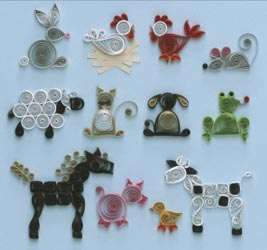Farm Animals Quilling Kit includes Designs, Paper  