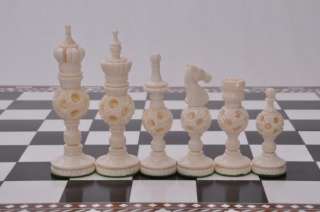 Handcarved Magic ball Camel Bone Antique Chess Set chessbazaar  