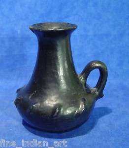 Antique Santa Clara Indian Blackware Pottery Vase  