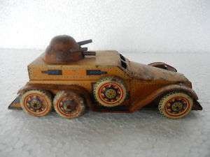 Vintage Windup Military Army War Tank Tin Toy  