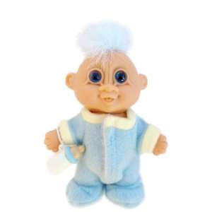   BABY BOY Troll Doll Dressed in Pajamas w/Baby Bottle: Toys & Games