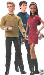 BARBIE STAR TREK DOLLS SET LOT KIRK SPOCK UHURA new  