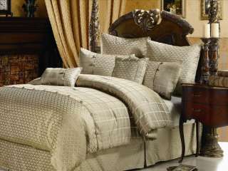 Luxury 8PC Oxford Quilt/Comforter Bedding Set Queen  