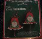 Vintage 2 cross stitch bells ornament kit 19