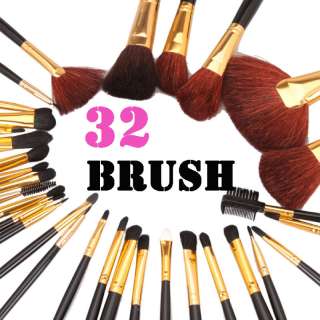 Pro 32pcs goat hair Makeup cosmetic Brush set + Case  