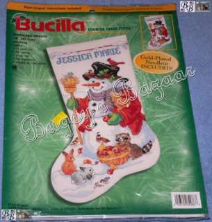 Bucilla WOODLAND FRIENDS Counted Cross Stitch Christmas Stocking Kit 