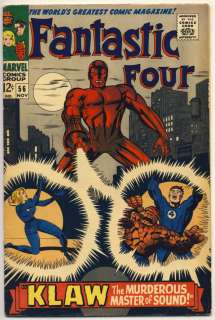 FANTASTIC FOUR #56 VG KLAW Stan Lee, Jack Kirby 1966  