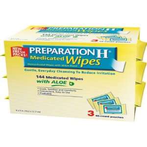    Preparation H Medicated Wipes with Aloe   144 Count Beauty