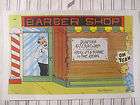 1945 Vintage Barbershop Comical Litho Drawing Sign by M