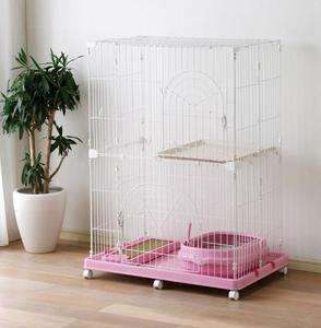   Animal Cage Cat Tower Cat Condo 2 Tier Cat Cage PEC 902 PINK  