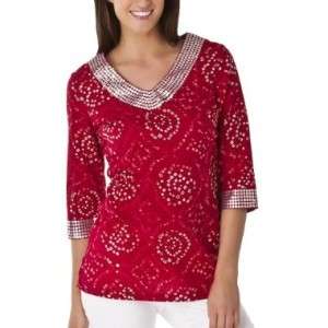 CALYPSO ST. BARTH Target Red Sequined Tunic Blouse Top  