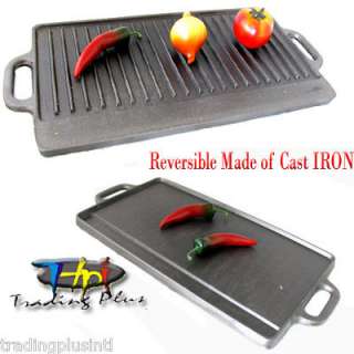 CAST IRON Reversible Grill Griddle Camping Campfire  