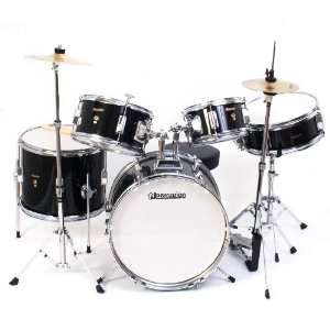  Junior 5 Piece Black Drum Set Musical Instruments