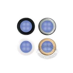 Hella Blue Slim Line Round LED Courtesy Lamps 980503251 24V Black Rim