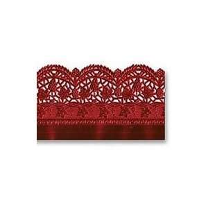  Metallic Red Embossed Paper Lace Border