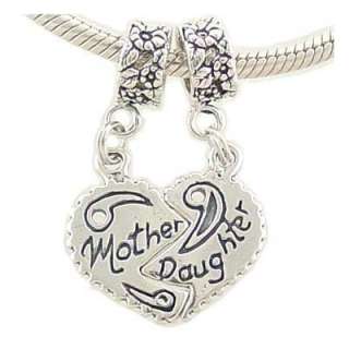    Mother Daughter Bead Charms Compatible with European Bracelet