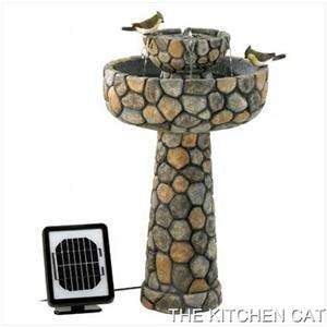   well solar fountain flowing water outdoor décor yard art garden birds