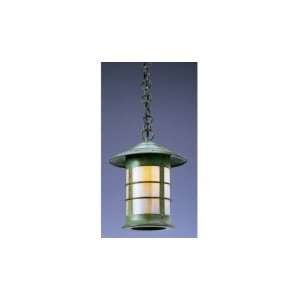   Hanging Lantern in Slate with White Opalescent glass