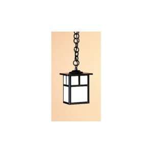   Lantern in Rustic Brown with White Opalescent glass