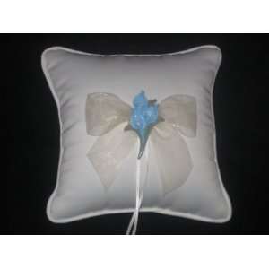   White Calla Lily Ring Pillow with Blue Calla Lilies: Everything Else
