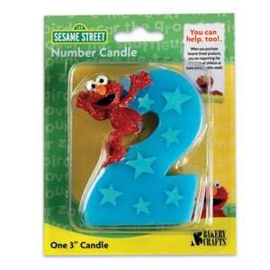    Sesame Street Elmo Number 2 Birthday Cake Candle: Toys & Games