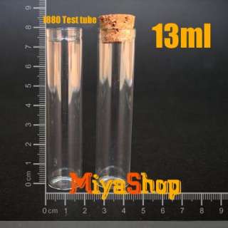 10 1000p Clear Glass Bottle Vial Cork 13ml Wishing Oil High 
