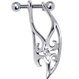   Sterling Silver Clear TRIBAL GEM Left Cartilage Ear Piercing Jewelry