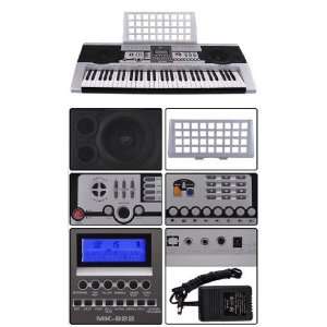 61 Keys Musical Electronic Keyboard Instrument Silver Musical 