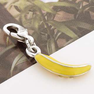 SALE Banana Shape Crystal Yellow Fashion Clip On Charms For Bracelet 